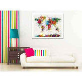 Painting by Numbers World Map Colorful